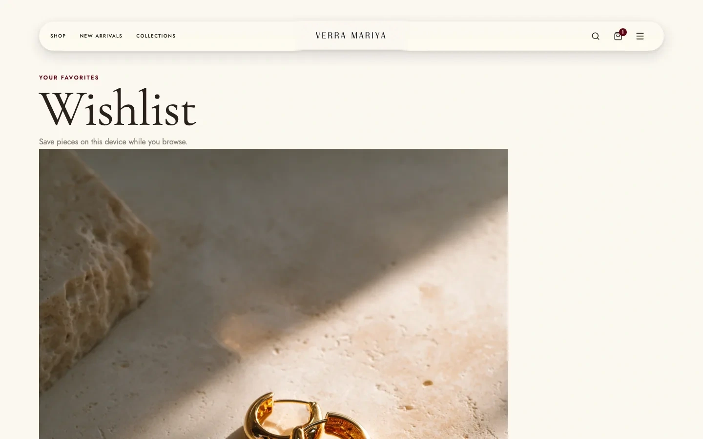 Verra Mariya wishlist page